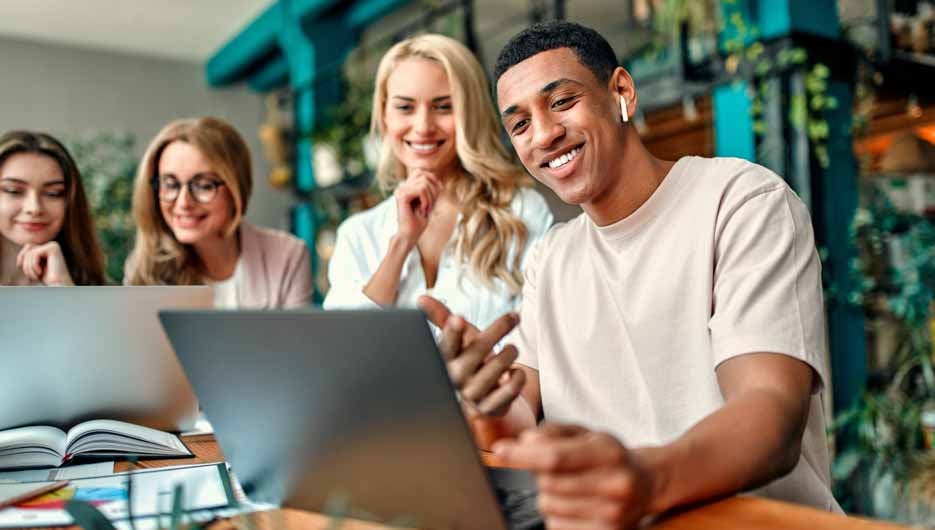 Group of people working in office