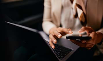 Woman checking phone