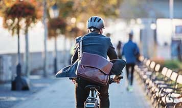 Man riding bicycle